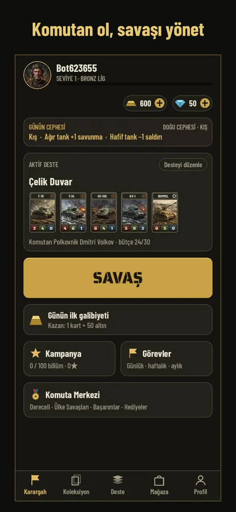 Karargah ana ekranı