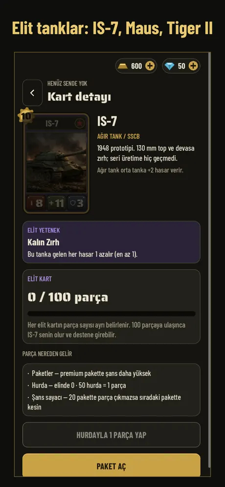 Elit tank detayı: IS-7